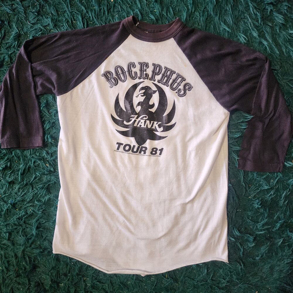 Vintage 1981 Hank Williams Jr Bocephus Tour Raglan Shirt USA Made